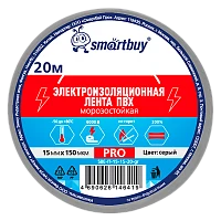Изолента Smartbuy PRO 15мм*20м ПВХ морозостойкая серый