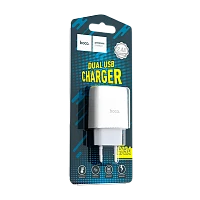 Сетевое З/У HOCO C73A 2USB 2.1A белый (1/36/216)
