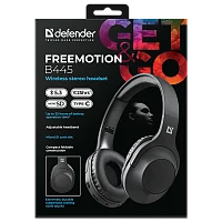 Наушники полноразмерные Defender B445 FreeMotion bluetooth 5.4 с микр. черный (1/24)