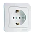 Розетка Makel Lillium 1гн. 16A С/З белый 70028 (1/12)