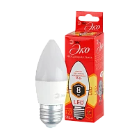 Лампа светодиодная ЭРА B35 E27 8W 2700К 220-240V свеча Eco (1/10/100)