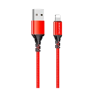 Кабель Borofone BX54 USB (m)-Lightning (m) 1м 2.4A нейлон красный (1/360)