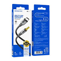 Кабель AUX Borofone BL19 Jack 3.5mm (m)-Type-C (m) 1м пластик черный (1/360)