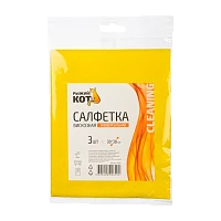 Салфетка Рыжий кот 30х38см 3шт. вискоза (1/100)