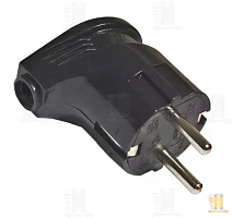 Вилка электрическая Smartbuy С/З 16A IP20 угловая черный (1/50)