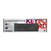 Клавиатура проводная Defender HB-190 USB RU Element классическая USB 1.5м черный (1/20)
