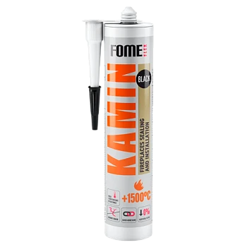 Герметик FOME FLEX Kamin +1500 300мл жаростойкий черный (1/12)