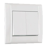 Выключатель Makel Defne 2-клав.10A пластик белый 42001003 (1/12)