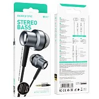 Наушники внутриканальные Borofone BM87 с микр. серебряный (1/76/304)