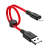 Кабель HOCO X21 Plus USB (m)-Lightning (m) 0.25м 2.4A силикон черный красный (1/30/300)