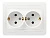 Розетка Smartbuy&nbsp;&nbsp;2-местная с заземлением 16А белая "Марс" (SBE-02w-16-S2-Z)