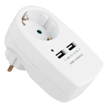 Разветвитель Старт SA 1р.С/З 16A 2USB с защитой от детей белый (1/10/60)