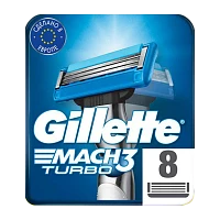Сменные кассеты Gillette "MACH3 TURBO" 3 лезвия 8шт. (цена за 1 шт) (8/80) 