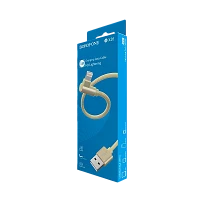 Кабель Borofone BX26 USB (m)-Lightning (m) 1м 2.4A нейлон золотой (1/360)