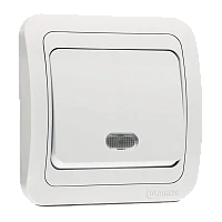 Выключатель Makel Light Mimoza 1-клав.10A пластик белый 12021 (1/12)