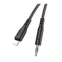 Кабель AUX HOCO UPA18 Jack 3.5mm (m)-Lightning (m) 1м TPE черный (1/31/310)
