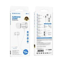 Наушники внутриканальные Borofone BM93 с микр. серебряный (1/76/304)