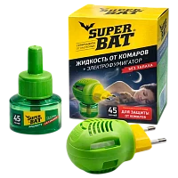 Набор SuperBAT 45 дней от насекомых жидкость+электрофумигатор (1/24)