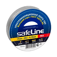 Изолента Safeline 19мм*25м ПВХ серо-стальной (10/160)