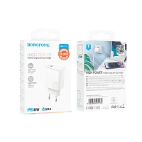 Сетевое З/У Borofone BA77A Type-C 3.0A 30W PD3.0 белый (1/46/184)