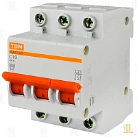 Автоматический выключатель ВА47-63 3Р 50А 4,5кА х-ка С TDM (SQ0218-0024) /4/40