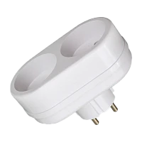 Разветвитель Toker 2Т 2р.Б/З в индивидуальной упаковке белый (1/50)