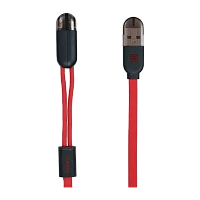 Кабель Remax RC-025t Binary USB (m)-Lightning/microUSB (m) 1м красный