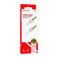 Кабель AUX Borofone BL19 Jack 3.5mm (m)-Jack 3.5mm (m) 1м TPE белый серый (1/360) 