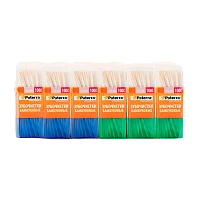 Зубочистки деревянные Paterra 6 см х 2 мм 100 шт. в пластиковой баночке 12шт в спайке (12/480)