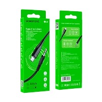 Кабель AUX Borofone BL18 Jack 3.5mm (m)-Type-C (m) 1м силикон черный (1/63/252)