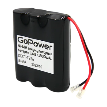 Аккумулятор для радиотелефонов GoPower T236 PC1 NI-MH 1300mAh (1/15/180)