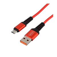 Кабель GoPower GP02M USB (m)-microUSB (m) 1м 2.4A нейлон красный (1/200/800)