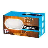 Светильник влагозащищенный Camelion 1202S 100W 230V E27 IP54 накладной 115мм белый (1/8)