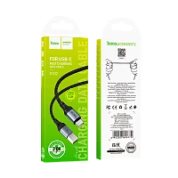 Кабель HOCO X102 USB (m)-Type-C (m) 1м 3.0A ткань+сталь черный (1/31/310)