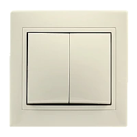 Выключатель Smartbuy "Венера" 2-клав.10A бежевый