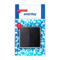 Выключатель Smartbuy "Сириус" 2-клав.10A черный