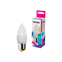 Лампа светодиодная Космос CN E27 7.5W 3000К 220V свеча матовая (1/10/80)