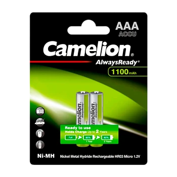 Аккумулятор предзаряженный RTU Camelion HR03 AAA BL2 NI-MH Always Ready 1100mAh (2/24/480)