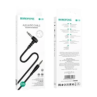 Кабель AUX Borofone BL10 Jack 3.5mm (m)-Jack 3.5mm (m) 1м ПВХ черный (1/63/252)