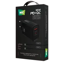 Сетевое З/У MORE CHOICE NC82a 1USB+1Type-C 3.0A 35W PD,QC с кабелем Type-C/Type-C черный