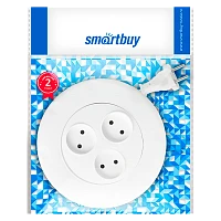 Удлинитель Smartbuy 3р.Б/З 10A 3.0м ПВС 2x1мм² круглый белый (1/40)