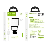 Сетевое З/У HOCO C59A 2USB microUSB (m) 2.1A белый (1/22/132) 