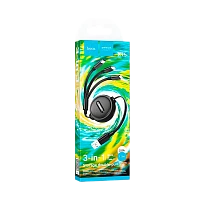 Кабель HOCO X75 USB (m)-Lightning/Type-C/microUSB (m) 1м 2.0A ПВХ черный (1/24/240)