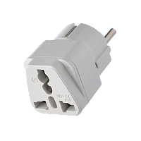 Сетевой переходник GoPower универсальный 16A 1р.С/З белый (1/10/800)