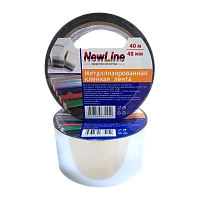 Клейкая лента NewLine 48мм*40м металлизированная ПП акрил 30мкм (1/36) 