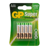 Батарейка GP Super LR03 AAA BL4 Alkaline 1.5V (4/40/160/320) R