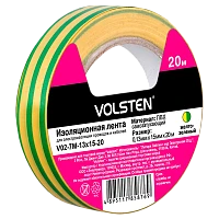 Изолента Volsten 15мм*20м ПВХ желто-зеленый (1/10/200)