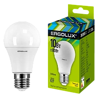 Лампа светодиодная Ergolux A60 E27 10W 3000К 180-240V груша (1/10/100)