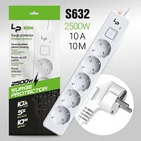 Сетевой фильтр Live Power LP1004 5р.С/З 10A 10.0м с выкл. белый (1/20)