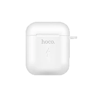 Зарядный чехол HOCO CW22 для Airpods 0.5A силикон беспр. зар. Qi белый (1/22/220)